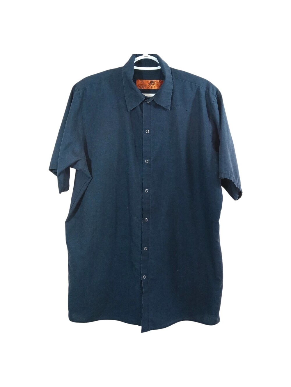 Red Kap Men Snap Navy Short Sleeve Shirt Size L